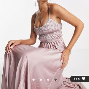 Blush spaghetti strap casual gown